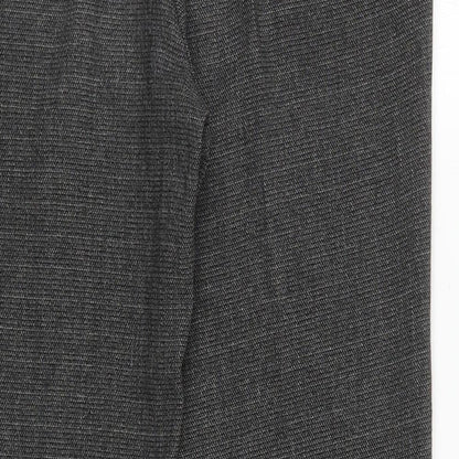 Per Una Womens Grey Polyester Carrot Trousers Size 8 L27.5 in Regular Zip - Short