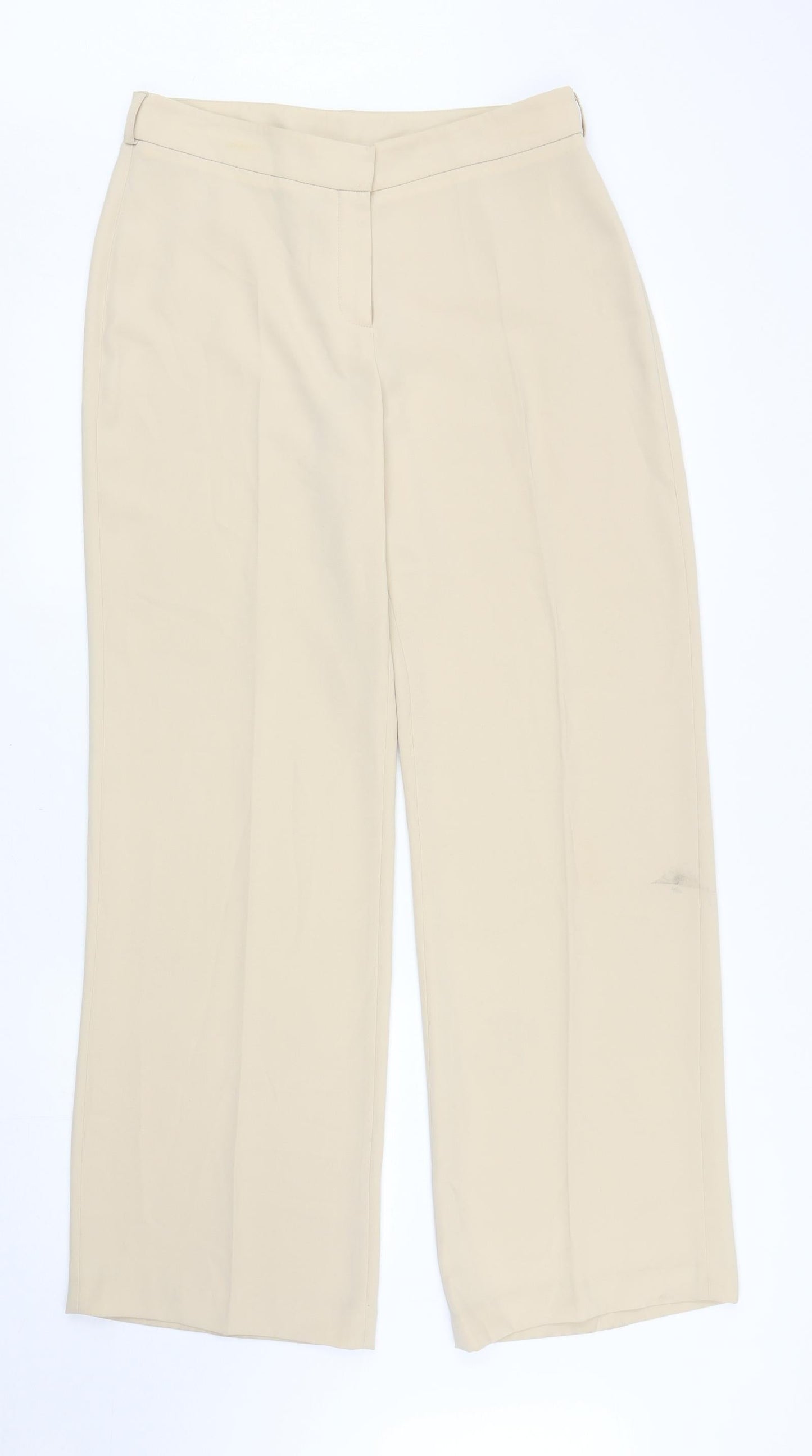 Principles Womens Beige Polyester Dress Pants Trousers Size 12 L30.5 in Regular Zip