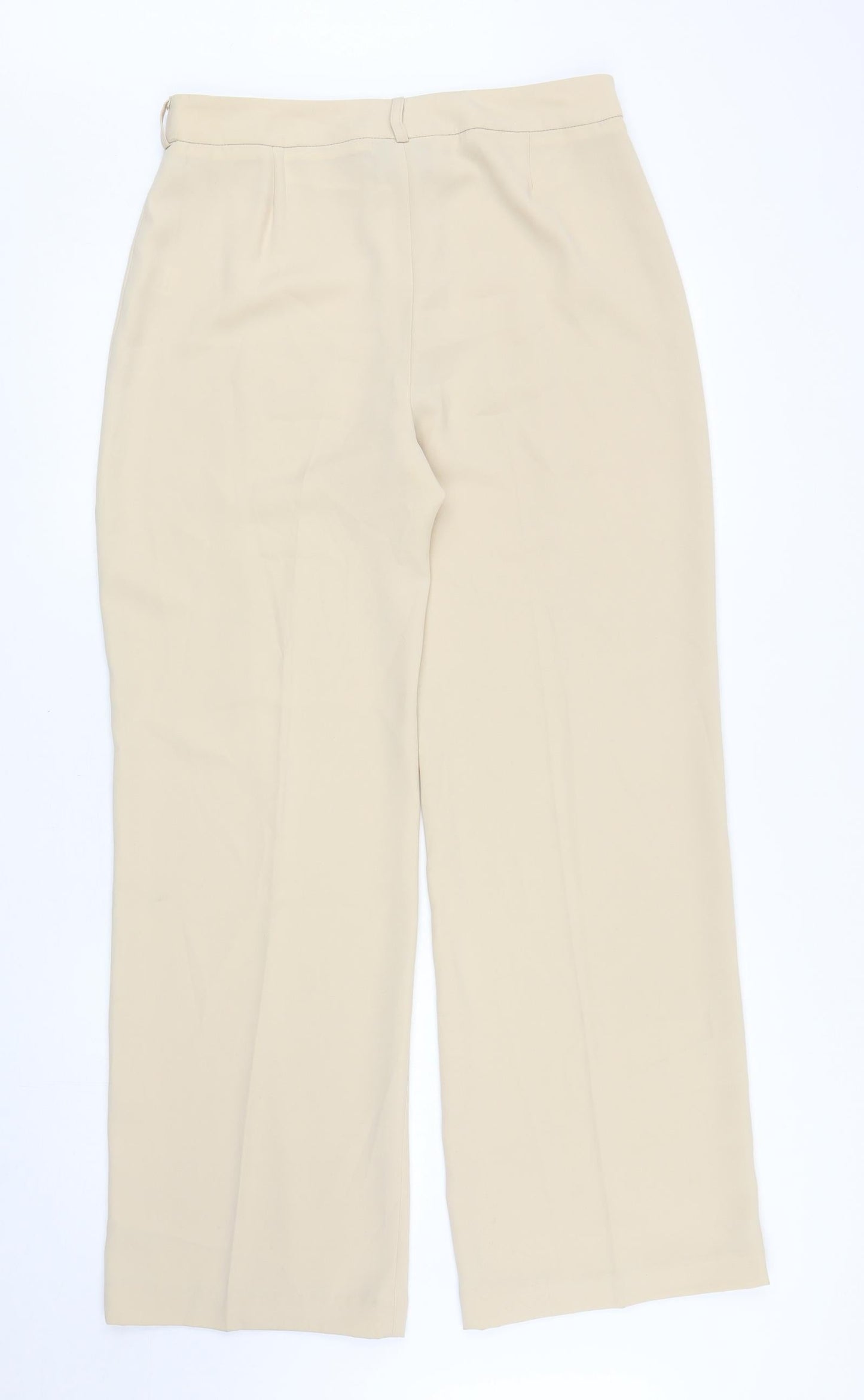Principles Womens Beige Polyester Dress Pants Trousers Size 12 L30.5 in Regular Zip