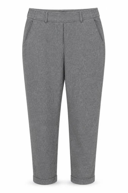 OPUS Womens Grey Geometric Cotton Capri Trousers Size 10 L28 in Regular