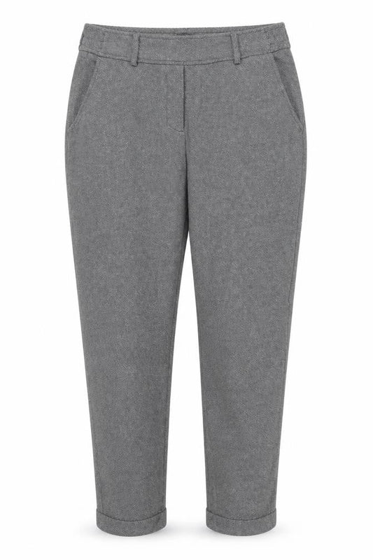 OPUS Womens Grey Geometric Cotton Capri Trousers Size 10 L28 in Regular