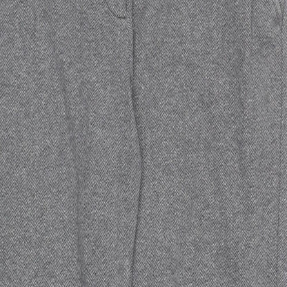 OPUS Womens Grey Geometric Cotton Capri Trousers Size 10 L28 in Regular