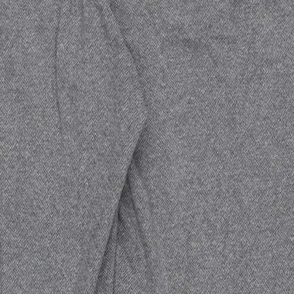 OPUS Womens Grey Geometric Cotton Capri Trousers Size 10 L28 in Regular