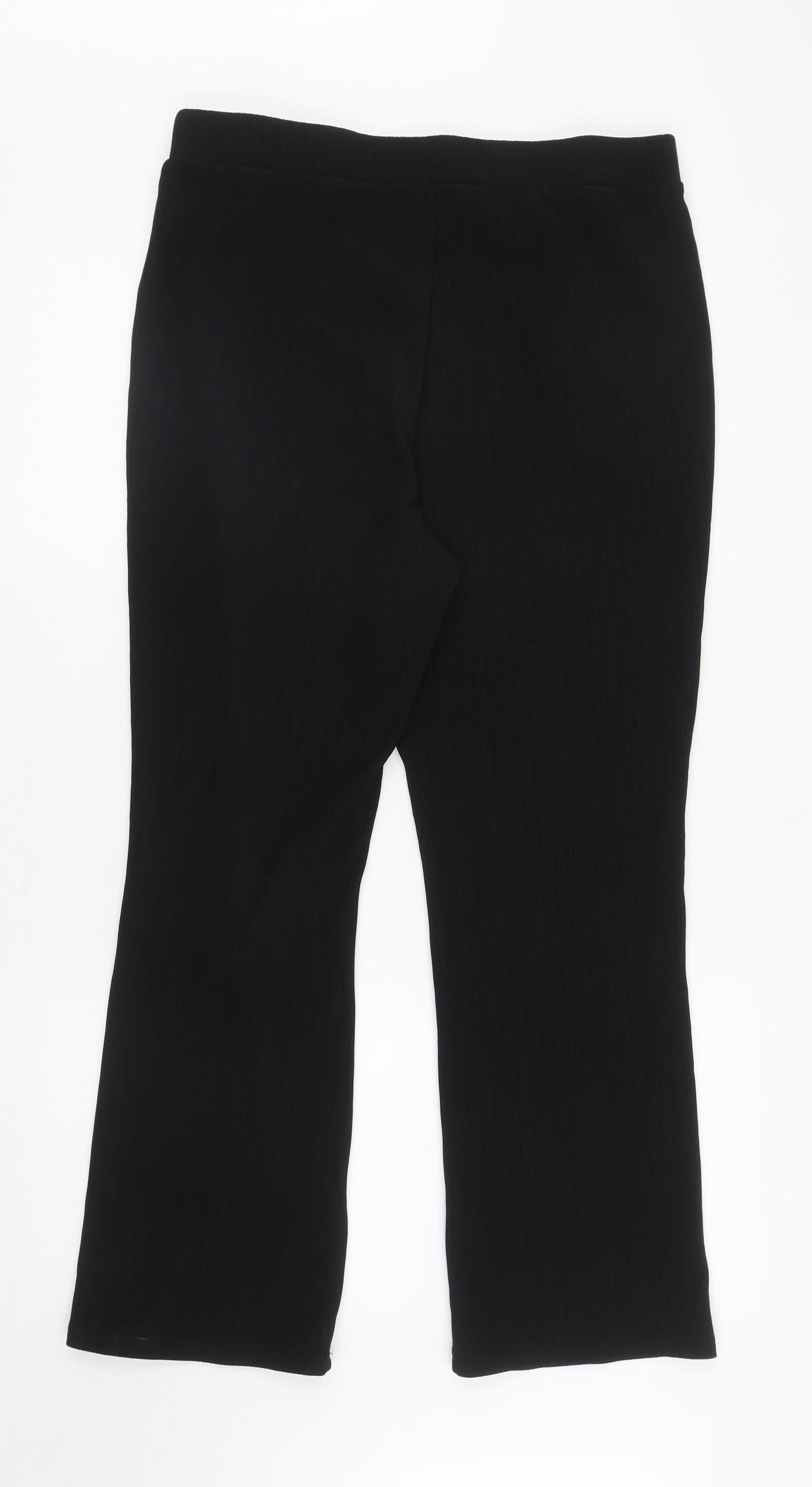 Papaya Womens Black Polyester Trousers Size 16 L26.5 in Regular