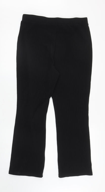 Papaya Womens Black Polyester Trousers Size 16 L26.5 in Regular
