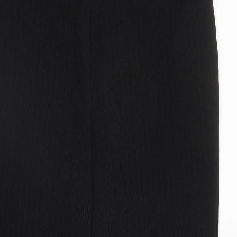 Papaya Womens Black Polyester Trousers Size 16 L26.5 in Regular