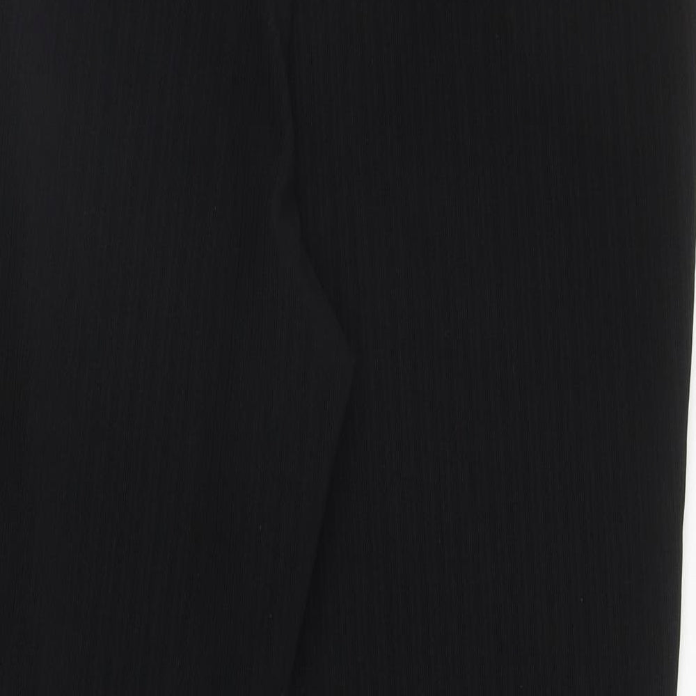 Papaya Womens Black Polyester Trousers Size 16 L26.5 in Regular