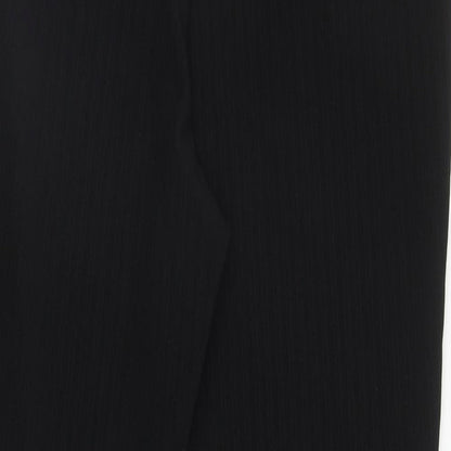 Papaya Womens Black Polyester Trousers Size 16 L26.5 in Regular