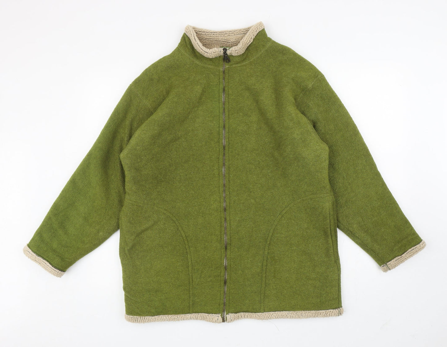 Country Scene Womens Green Jacket Coatigan Size M Zip
