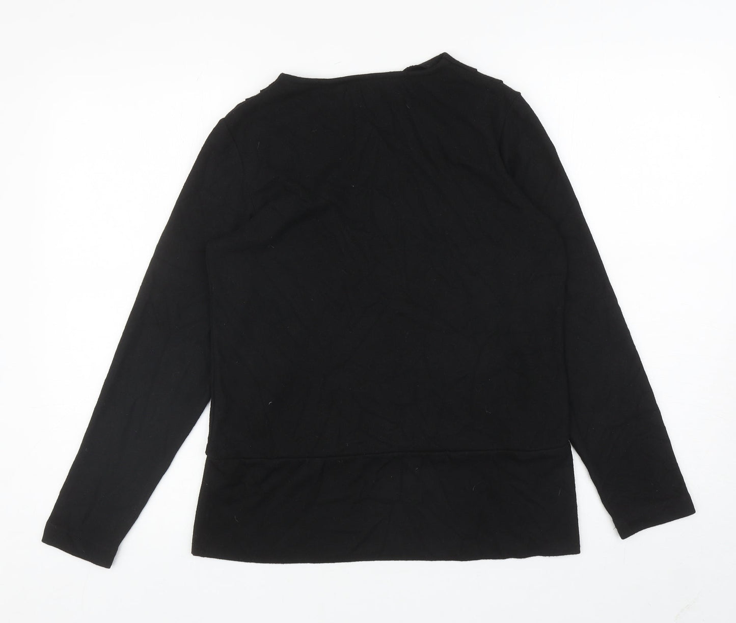 Dorothy Perkins Womens Black V-Neck Polyester Wrap Jumper Size 10