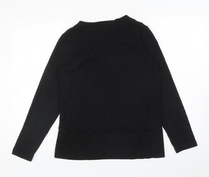 Dorothy Perkins Womens Black V-Neck Polyester Wrap Jumper Size 10