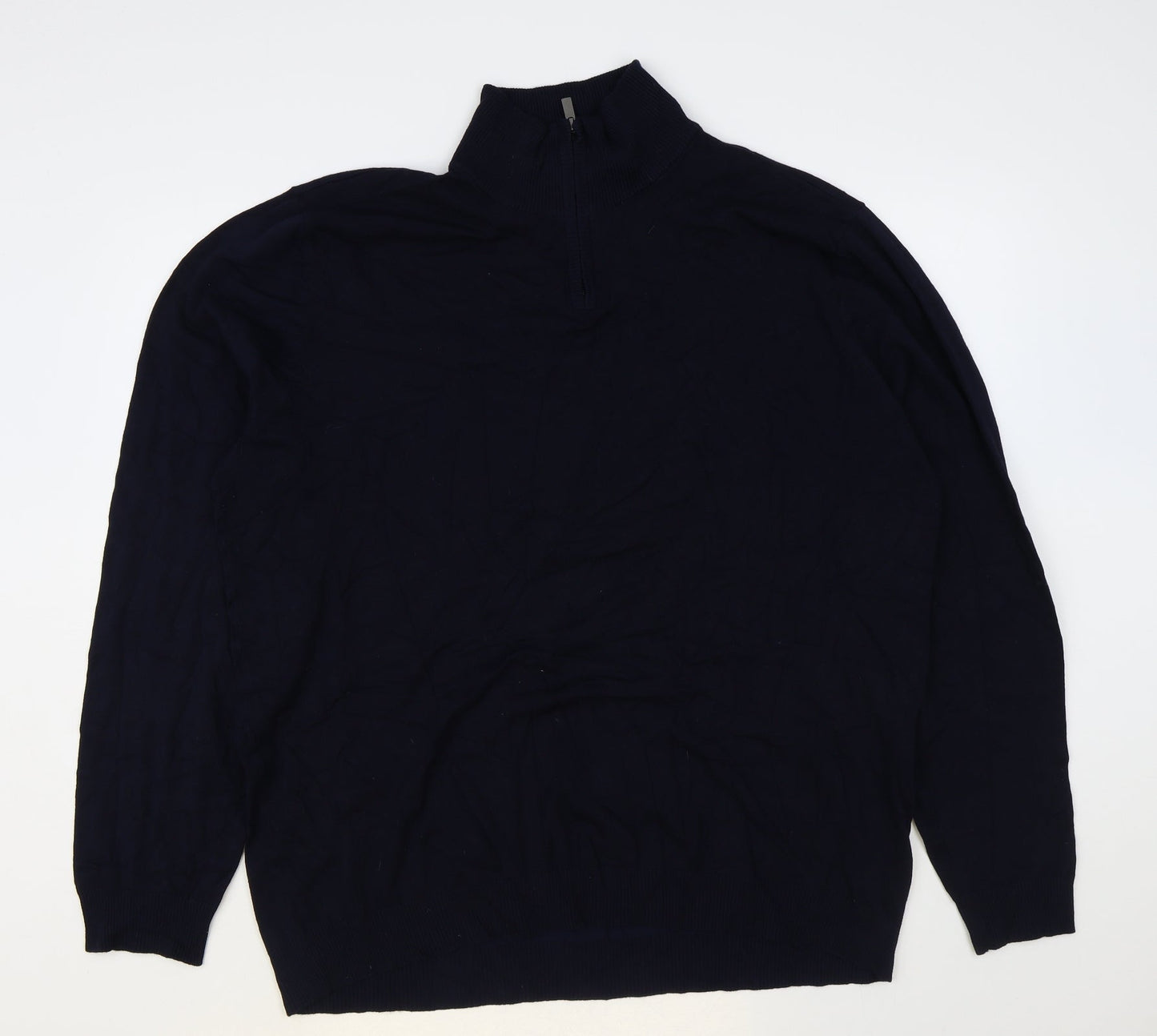 Very Womens Blue High Neck Viscose Pullover Jumper Size 2XL