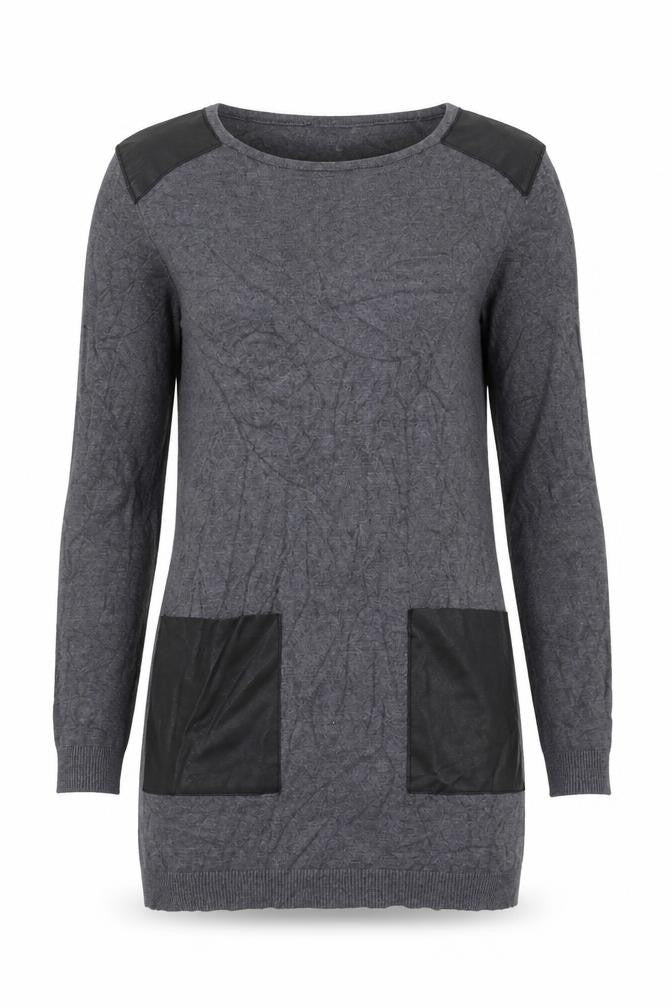 Primark Womens Grey Round Neck Viscose Pullover Jumper Size S