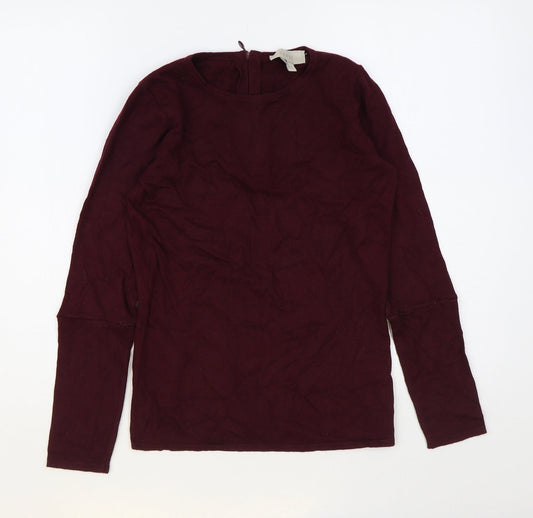 Coast Womens Purple Round Neck Polyamide Pullover Jumper Size 6