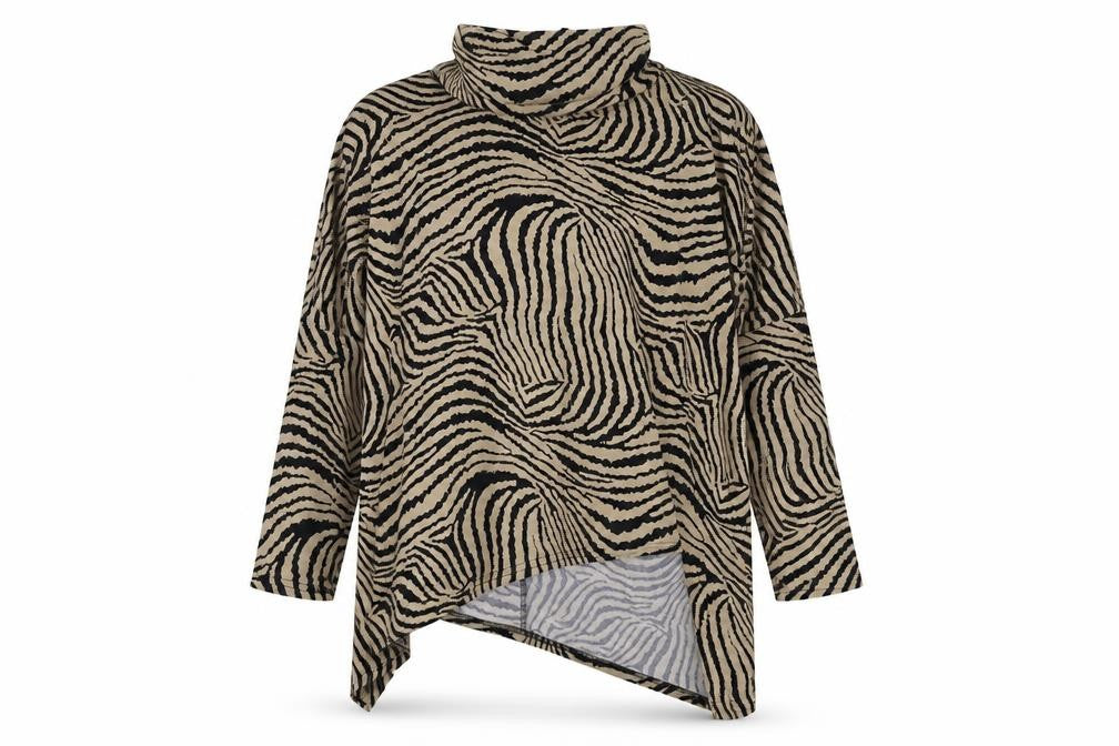 Preworn Womens Multicoloured Roll Neck Animal Print Polyester Pullover Jumper Size S