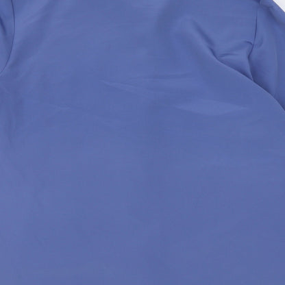 Preworn Womens Blue Polyester Basic Button-Up Size 16 Collared