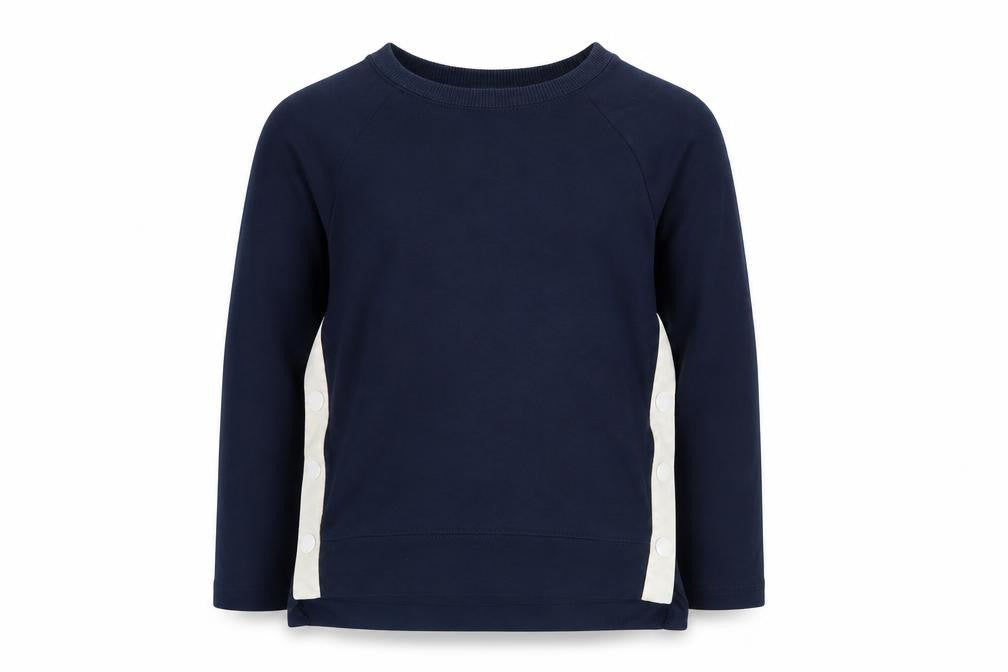 United Colours of Benetton Girls Blue Polyester Pullover Sweatshirt Size 6-7 Years Snap