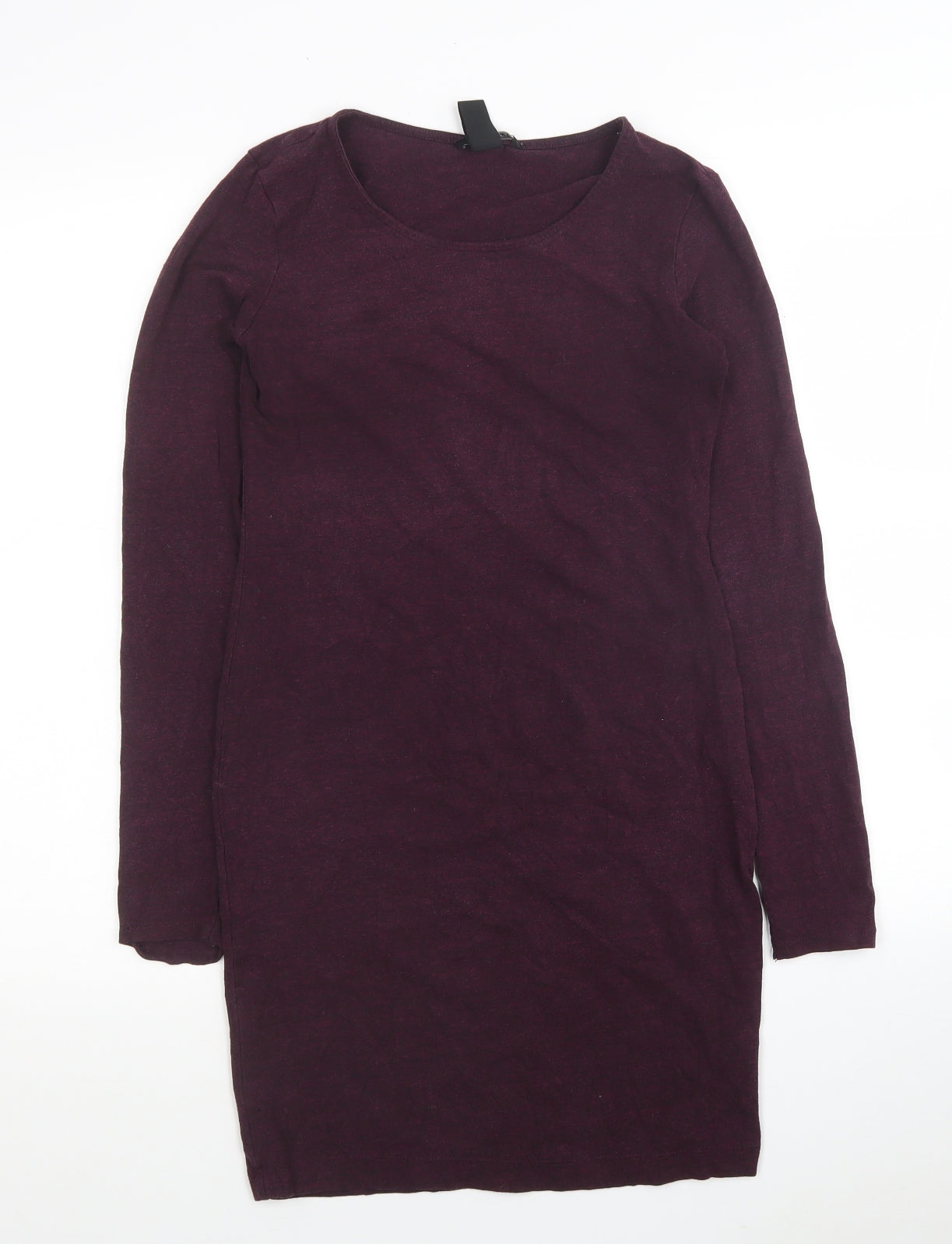 H&M Womens Purple Viscose Tunic Polo Size S Round Neck