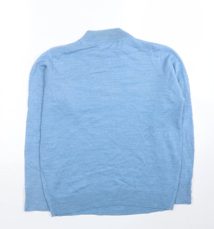 EWM Womens Blue Round Neck Acrylic Pullover Jumper Size S