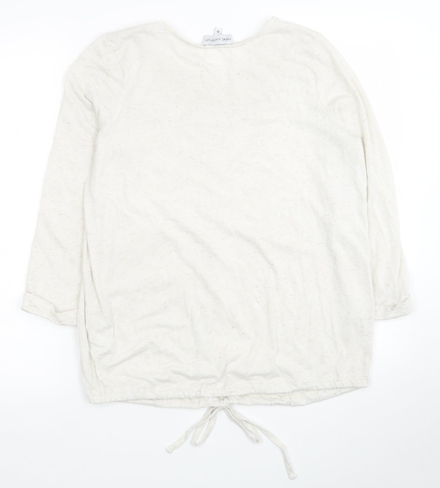 NEXT Womens Ivory Polyester Jersey T-Shirt Size 10 Round Neck