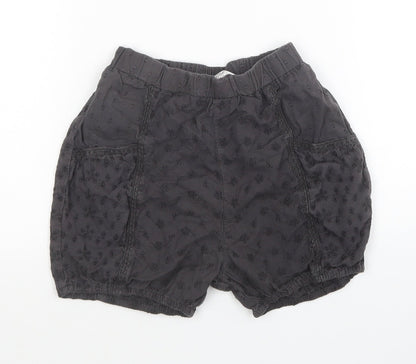 Next Girls Black Cotton Bermuda Shorts Size 5-6 Years Regular