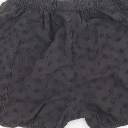 Next Girls Black Cotton Bermuda Shorts Size 5-6 Years Regular