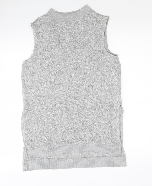River Island Womens Grey Round Neck Viscose Tunic Jumper Size 8