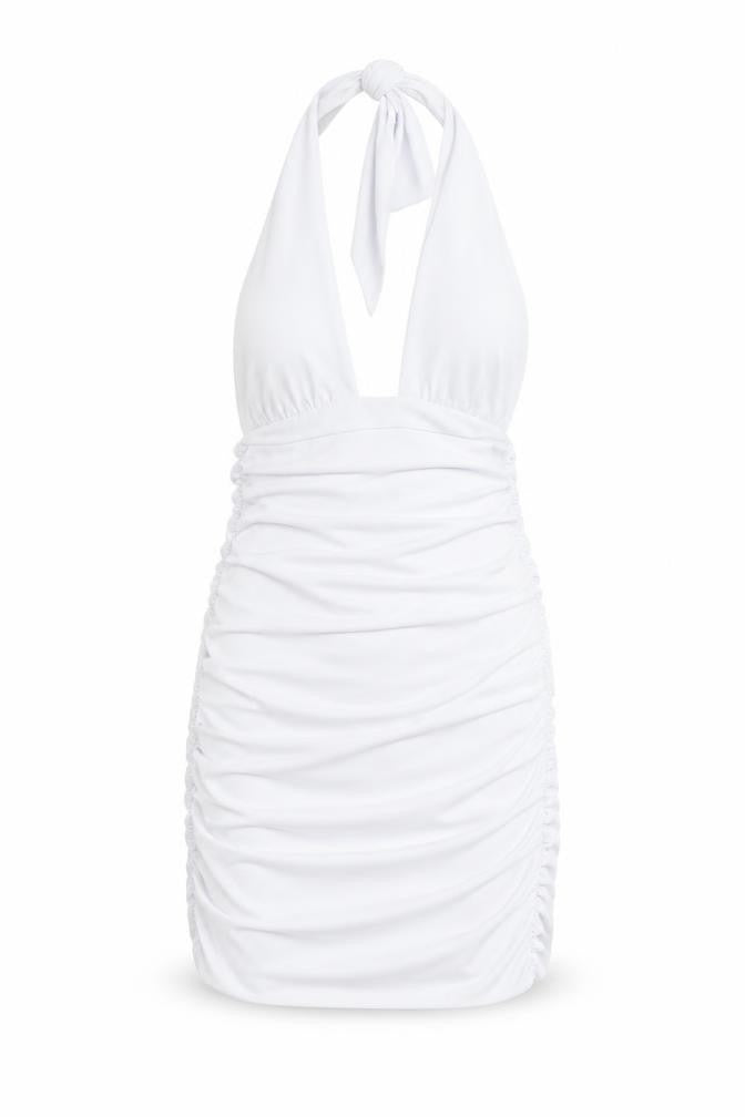 Zara Womens White Polyester Mini Size XS Halter Zip