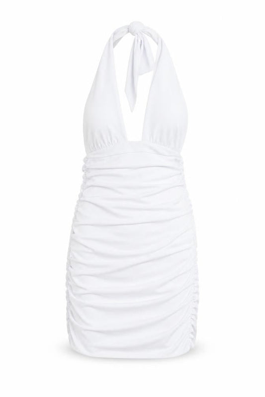 Zara Womens White Polyester Mini Size XS Halter Zip