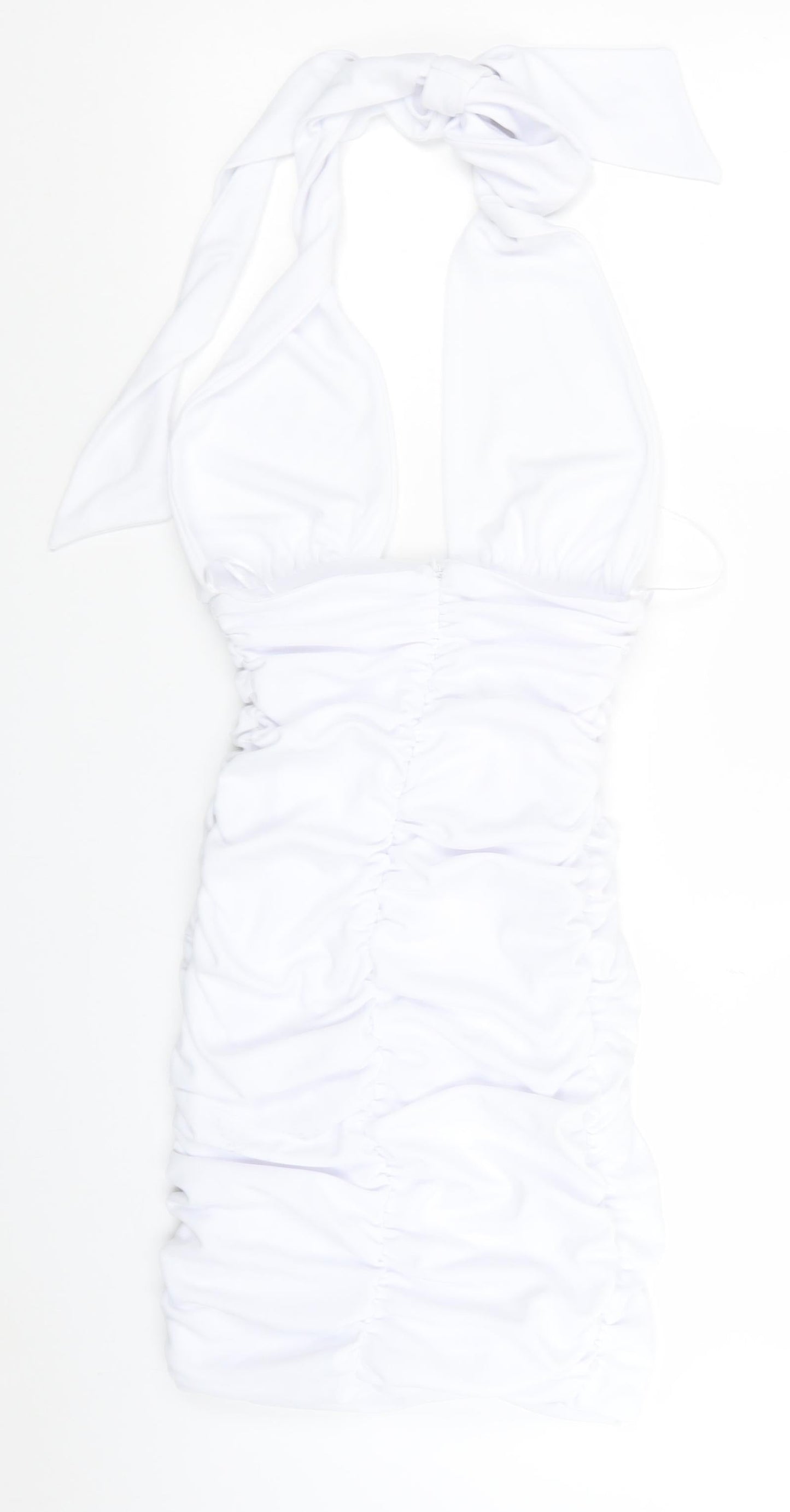 Zara Womens White Polyester Mini Size XS Halter Zip