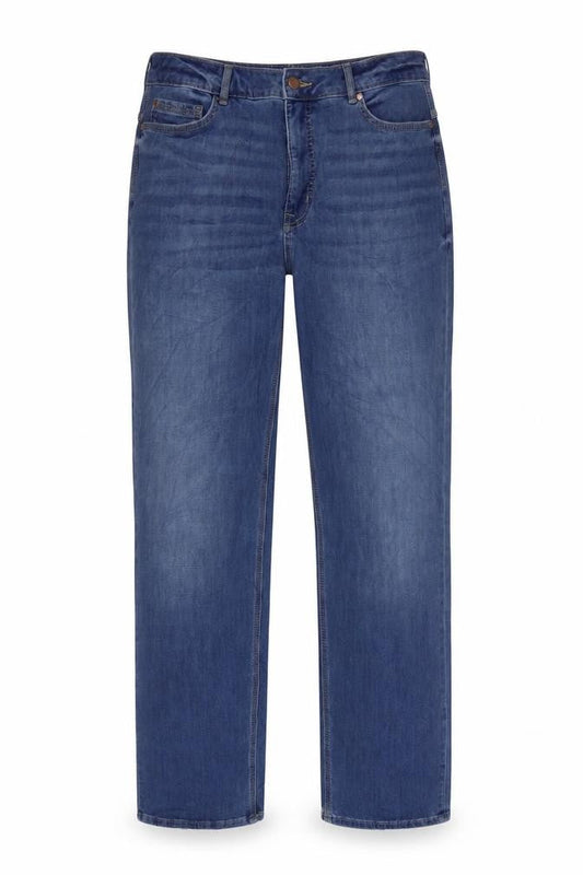 Magic Womens Blue Cotton Straight Jeans Size 34 in L20.5 in Regular Zip