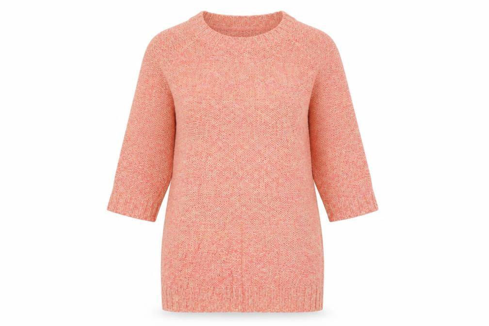 H&M Womens Pink Round Neck Acrylic Tunic Jumper Size S