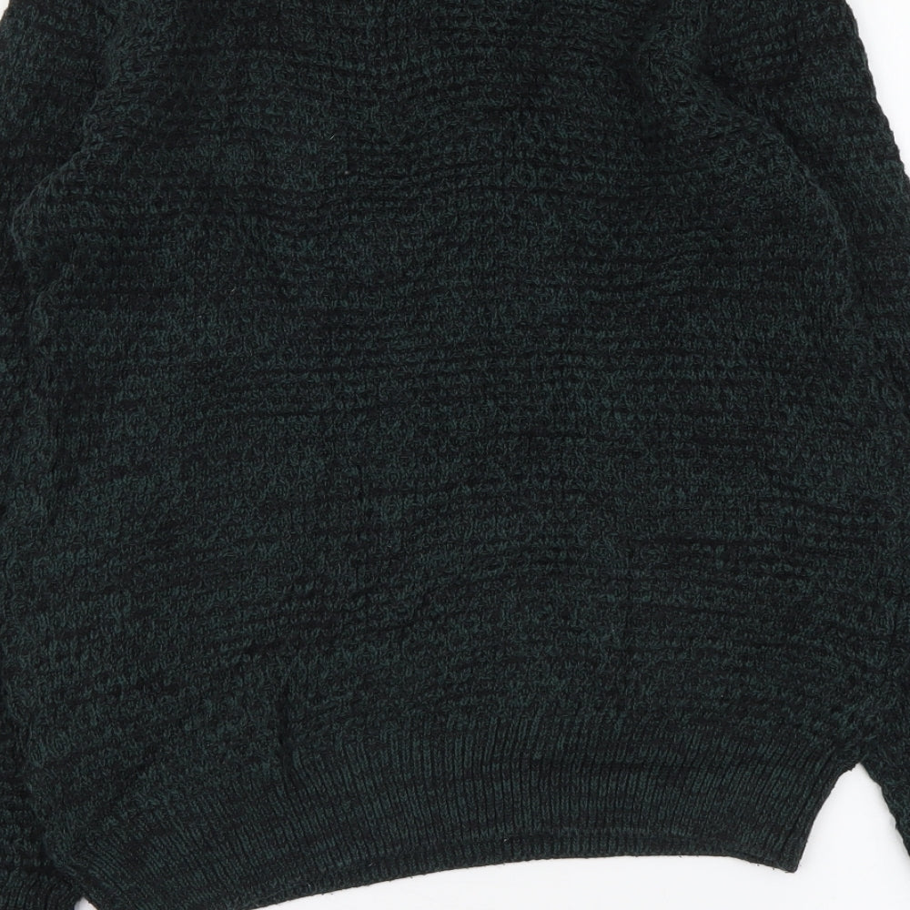 Primark Womens Green Round Neck Acrylic Pullover Jumper Size XS