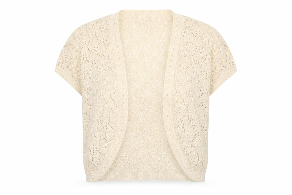 New Look Womens Beige V-Neck Cotton Shrug Jumper Size 10