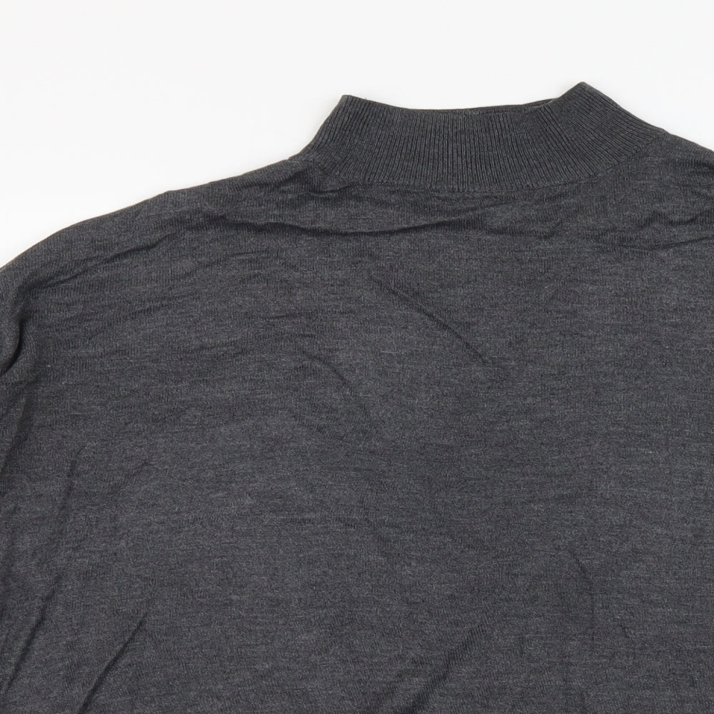 Dorothy Perkins Womens Grey Mock Neck Acrylic Pullover Jumper Size 14