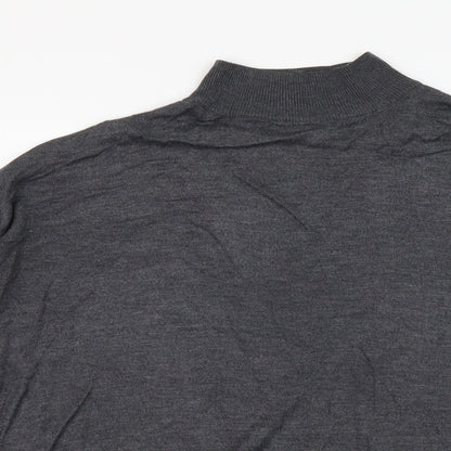 Dorothy Perkins Womens Grey Mock Neck Acrylic Pullover Jumper Size 14