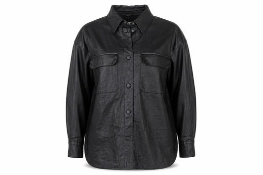 H&M Womens Black Polyester Basic Button-Up Size XS Collared - Overshirt