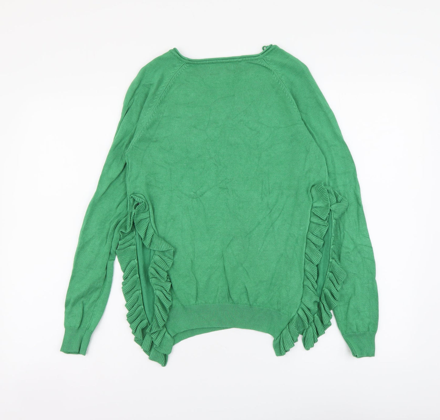 Only Womens Green Round Neck Viscose Pullover Jumper Size S
