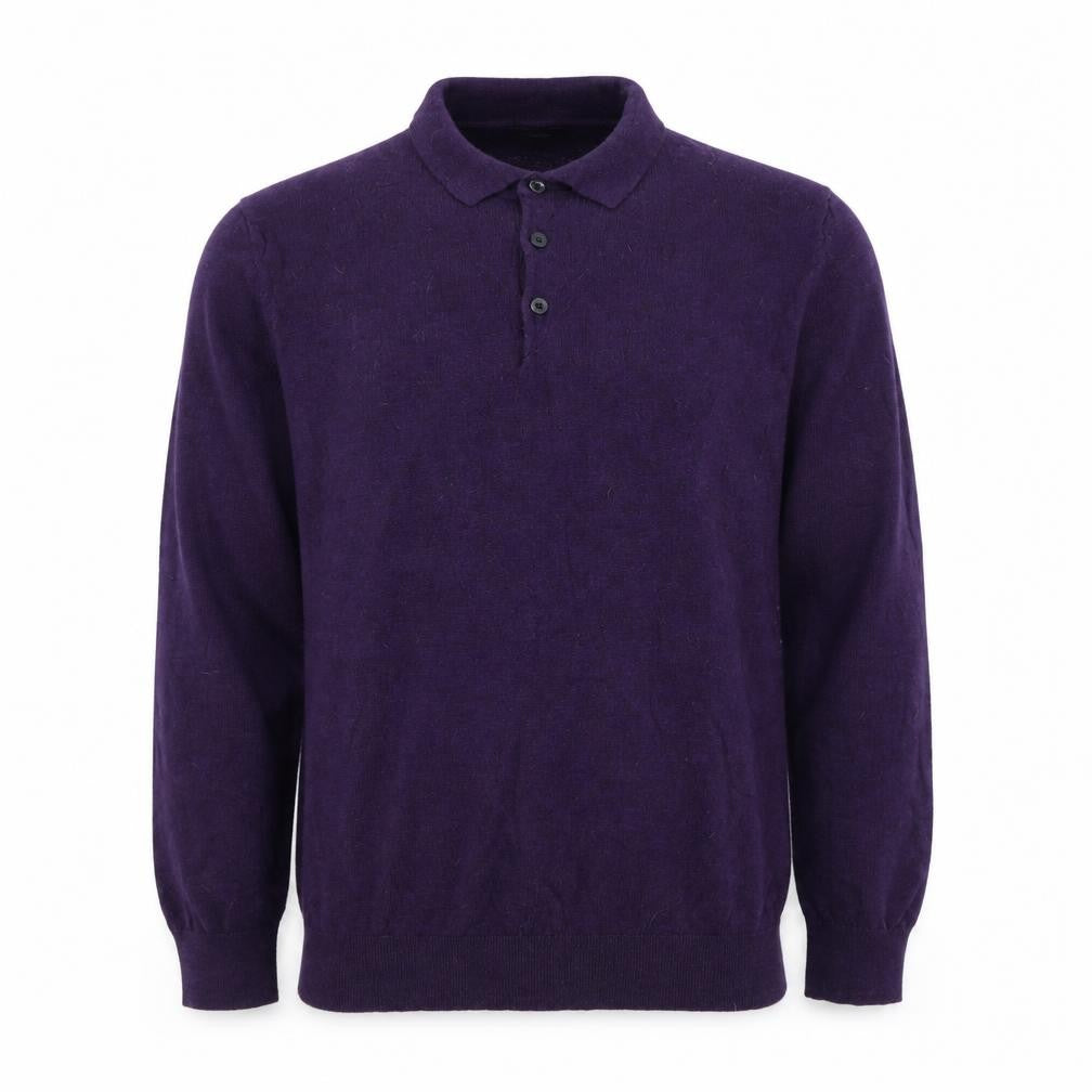 Burton Mens Purple Collared Cotton Pullover Jumper Size L