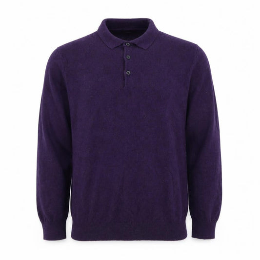 Burton Mens Purple Collared Cotton Pullover Jumper Size L