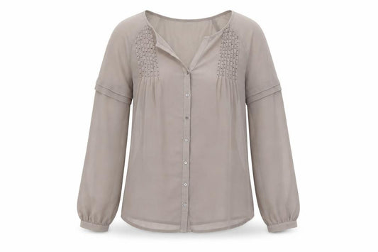 Marks and Spencer Womens Beige Polyester Basic Button-Up Size 10 V-Neck