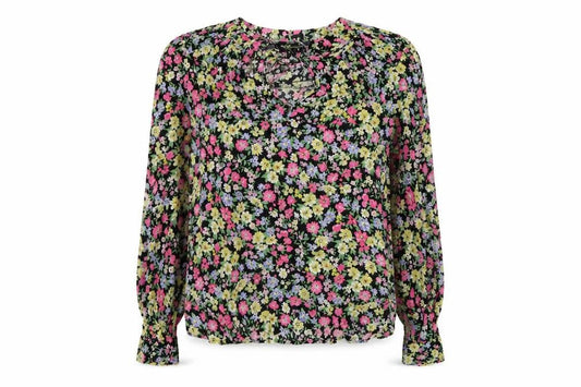 Marks and Spencer Womens Multicoloured Floral Viscose Basic Blouse Size 8 Round Neck