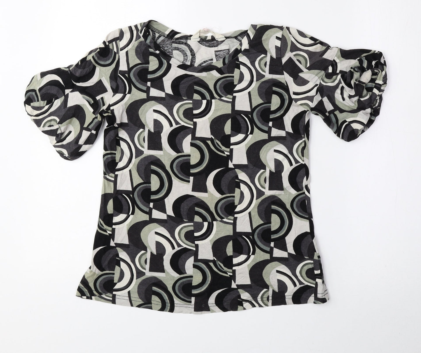 New Look Girls Multicoloured Geometric Viscose Basic Blouse Size 12-13 Years Round Neck Pullover