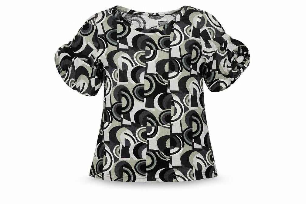 New Look Girls Multicoloured Geometric Viscose Basic Blouse Size 12-13 Years Round Neck Pullover
