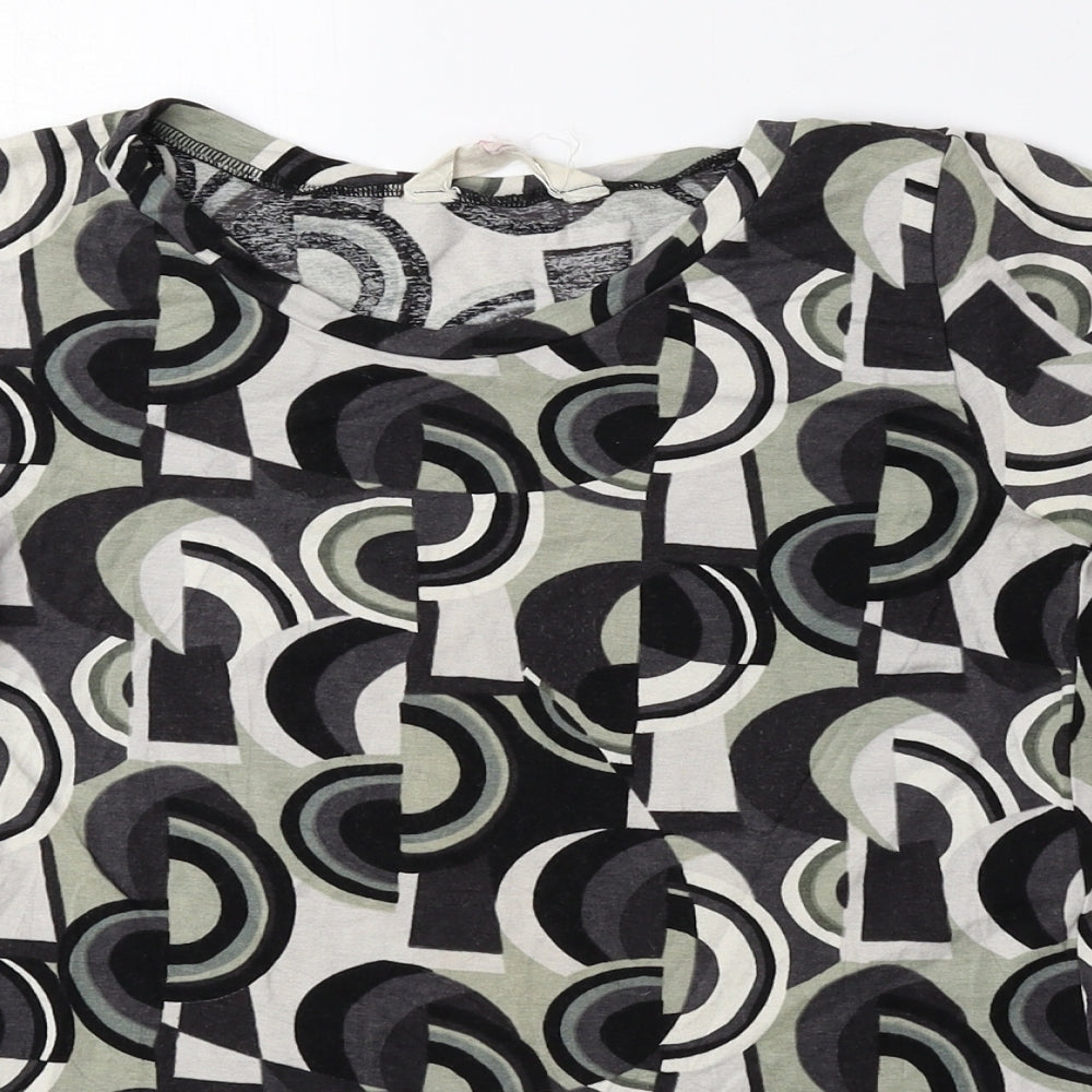 New Look Girls Multicoloured Geometric Viscose Basic Blouse Size 12-13 Years Round Neck Pullover