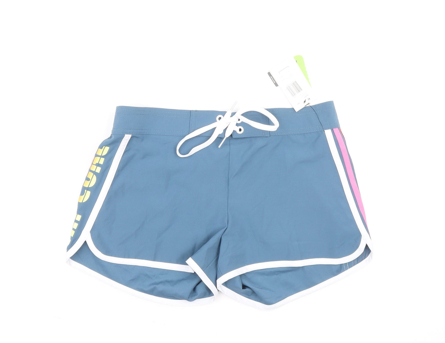 Reprive Womens Blue Polyester Sweat Shorts Size M L3 in Regular Drawstring