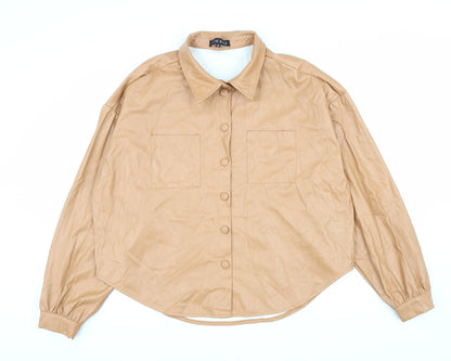 In the Style Womens Brown Jacket Size 16 Button
