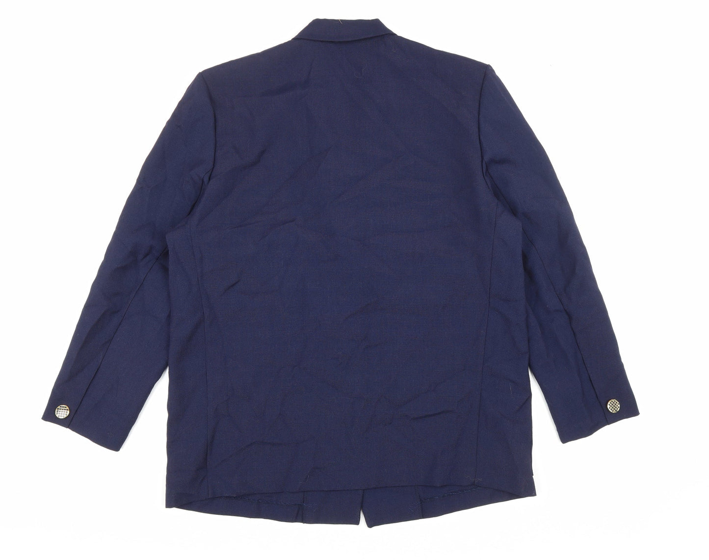 Paul Mausner Womens Blue Polyester Jacket Blazer Size 18