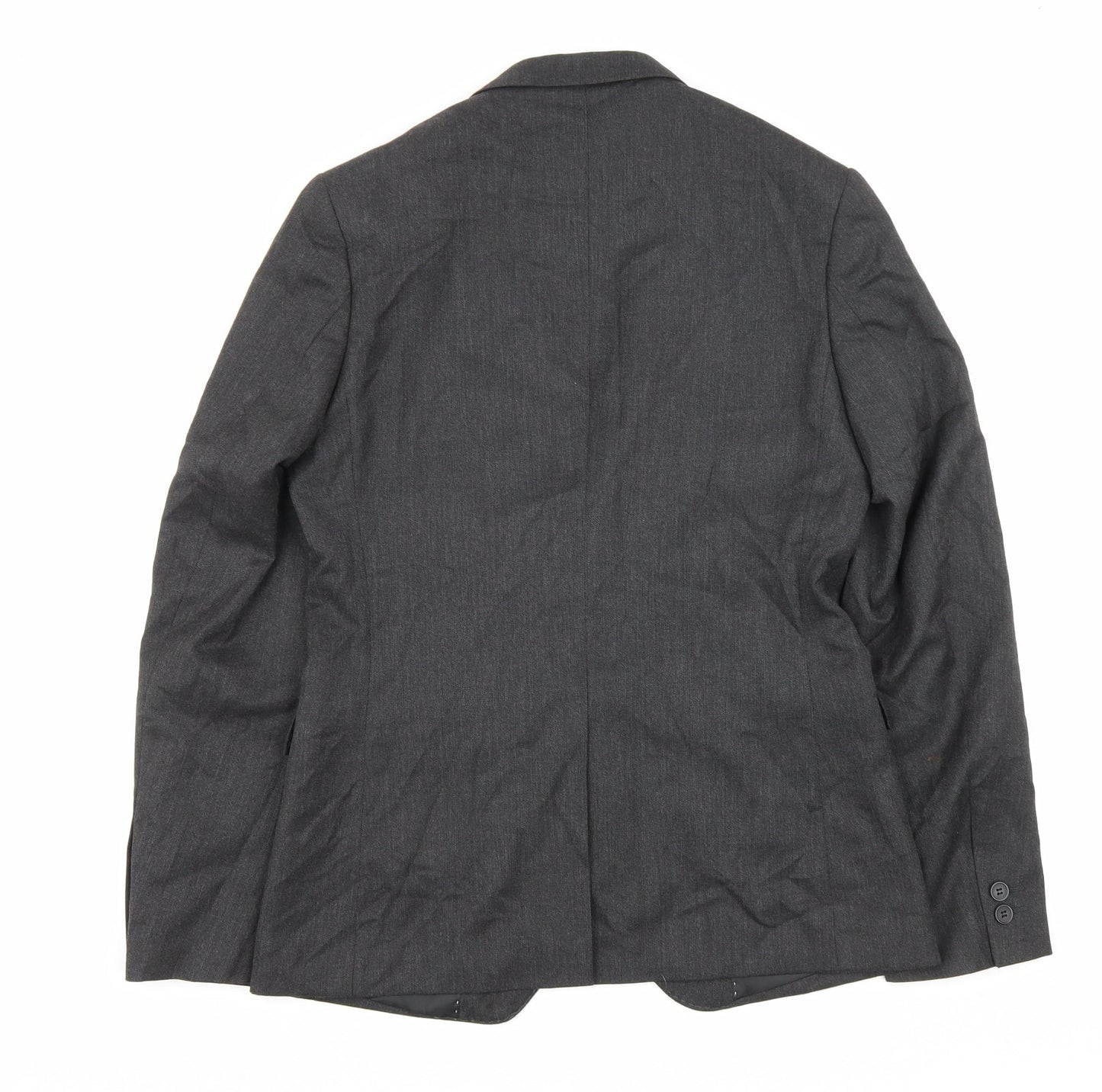 Moss London Mens Grey Polyester Jacket Blazer Size 36