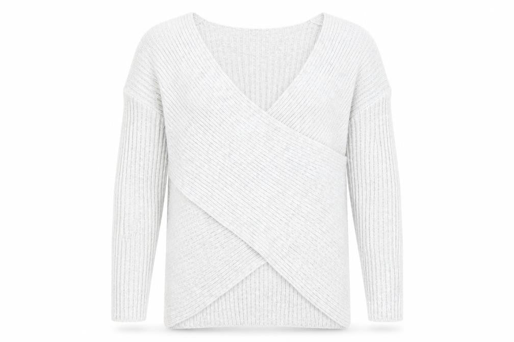 PEP&CO Womens Grey V-Neck Acrylic Pullover Jumper Size 12